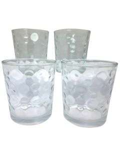 Gibson Home Great Foundations 4-Piece 13 oz. Double Old Fashioned Glass Set, Bubbles Pattern