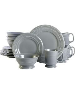 Gibson Elite Barberware 16 Piece Fine Ceramic Dinnerware Set in Gray