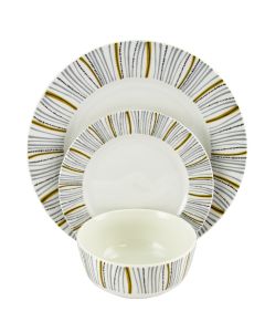 Gibson Home Classic Burst Decorated 12 Piece Dinnerware Set
