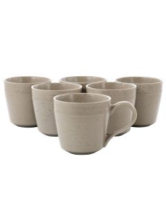 Gibson Milbrook 6 Piece 15 Ounce Stoneware Mug Set in Mocha