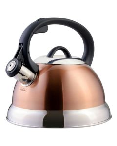 Mr. Coffee Flintshire 1.75 Quart Whistling Stovetop Tea Kettle in Copper