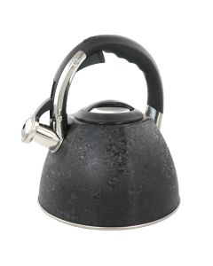 Mr. Coffee 3 Quart Stainless Steel Whistling Tea Kettle with Stay Cool Handle in Black