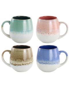 Gibson Home Avery Creek 4 Piece 19.1oz Stoneware Mug Set in Assorted Colors