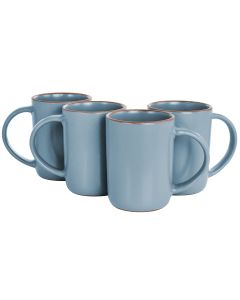 Gibson Elite Dumont 4 Piece 17oz Terracotta Mug Set in Light Blue