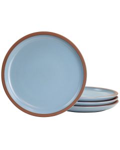 Gibson Elite Dumont 4 Piece Terracotta 10.8in Dinner Plate Set in Light Blue