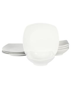 Gibson Home Zen Buffetware 8 Piece Fine Ceramic Dinnerware Set In Matte White