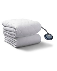 Sunbeam Twin Size Electric Water Resistant Heated Mattress Pad with Dual Digital Controllers