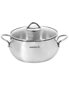 Korkmaz Tombik 4.9 Liter Stainless Steel Casserole in Polished Silver