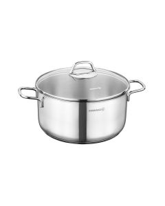 Korkmaz Perla 2 Piece 5.5 Liter Stainless Steel Casserole with Lid in Silver