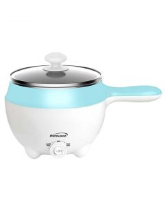 Brentwood Stainless Steel 1.6 Quart Electric Hot Pot Cooker and Food Steamer in Blue