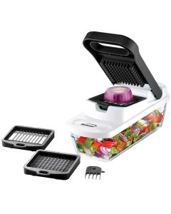 Brentwood Pro Food Chopper and Vegetable Dicer with 6.3 Cup Storage Container in Black