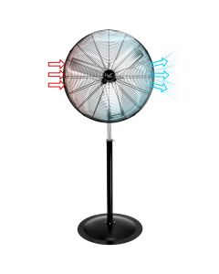 Vie Air 30 Inch Industrial Heavy Duty Pedestal Oscillating Metal Stand Fan